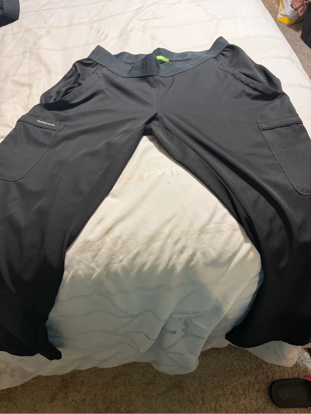 Women’s Black healing hands scrub pants
